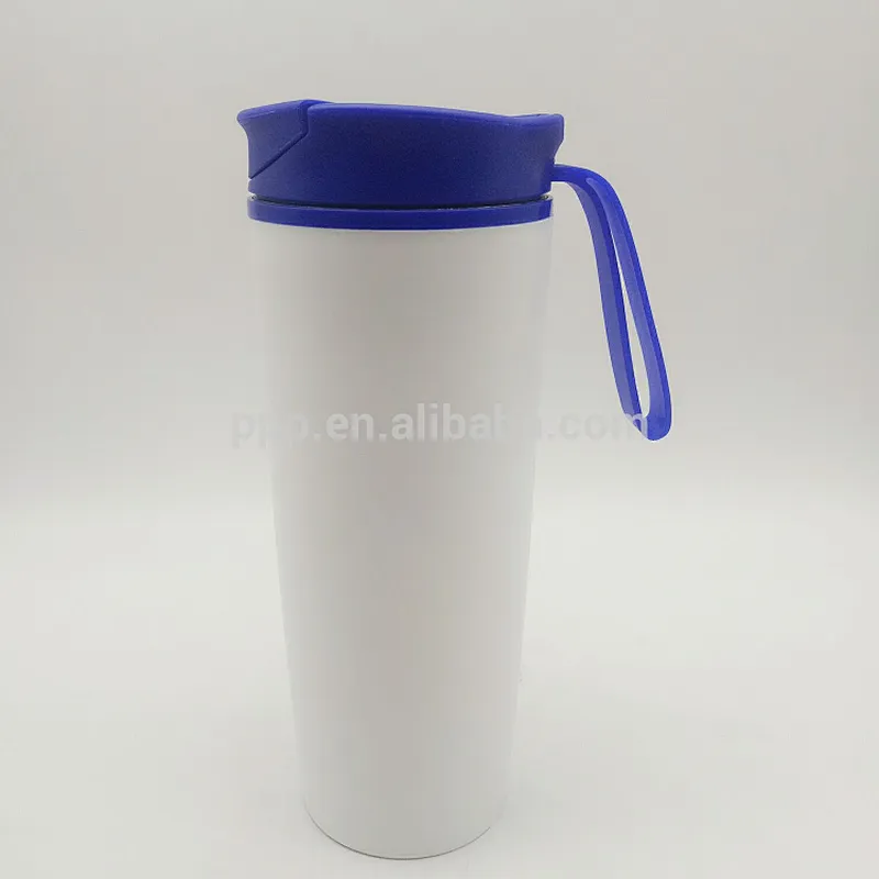factory wholesale 420ml inner stainless steel outer plastic mighty never fall mug/non-spill suction travel mug