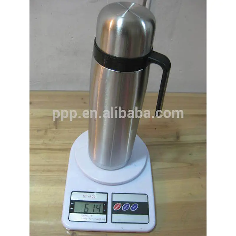 1000ml double wall stainless steel insulated tumbler/bullet shape logo customized vacuum flask with handle /100% leakproof