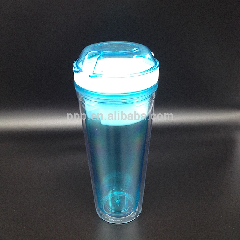 food grade BPA free logo customized double wall plastic Factory Cheap 500ml Disposable Snack Drink Cup with Straw