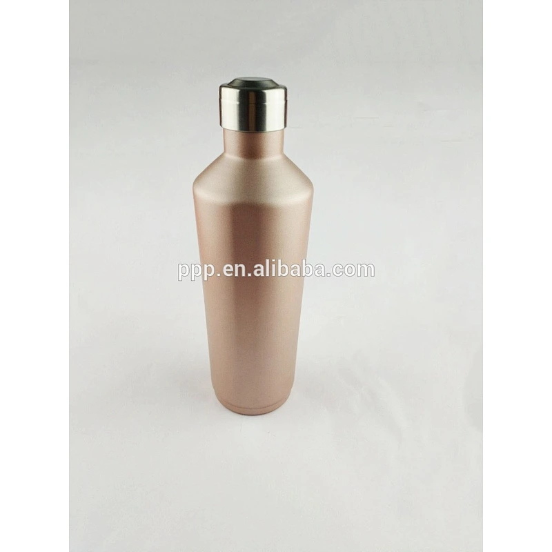 Double wall stainless steel insulated cola shape sports water bottle