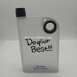 wholesale sport style BPA free flat notebook looking drink water pot