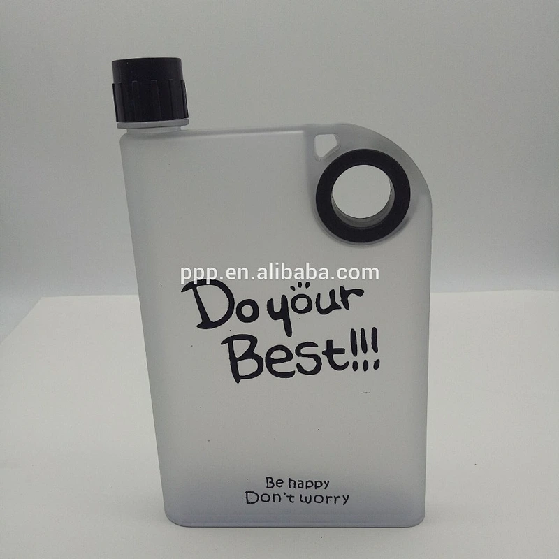 wholesale sport style BPA free flat notebook looking drink water pot