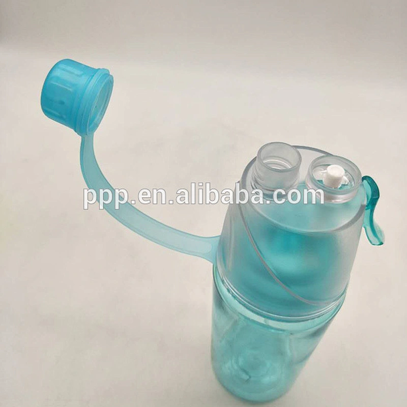 2017 New Hot Sell Sports Mist Spray Water Bottle BPA Free Plastic Outdoor 600ml/400ml Travel Drink Bottle Spill Proof