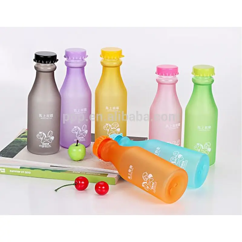 450ml food grade BPA free factory direct wholesale logo customized cola shape single wall plastic water bottle