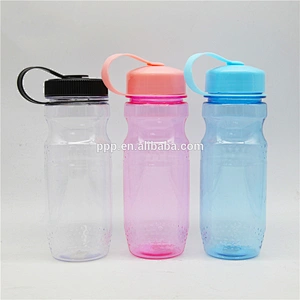 Single wall BPA free platic sports water bottle with handle