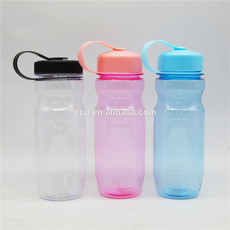 Single wall BPA free platic sports water bottle with handle