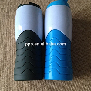Double wall plastic BPA free high quality auto mug with lid