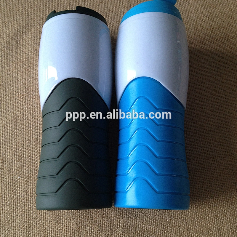 Double wall plastic BPA free high quality auto mug with lid