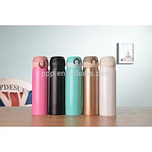 500ml double wall stainless steel with spring cap vacuum flask