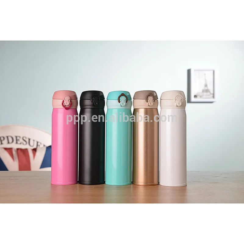 500ml double wall stainless steel with spring cap vacuum flask