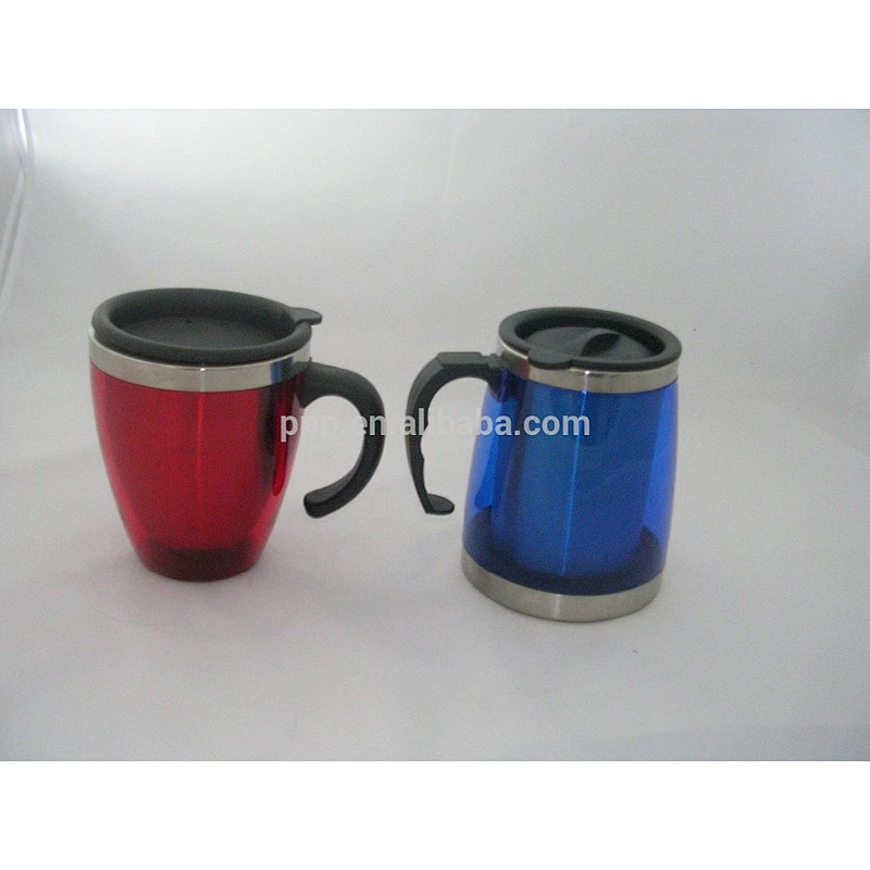 450ml eco-friendly FDA LFGB plastic colorful stainless steel coffee mug travel cup tumbler