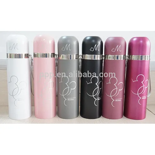 Classic Mickey Mouse double wall stainless steel portable bullet vacuum flask