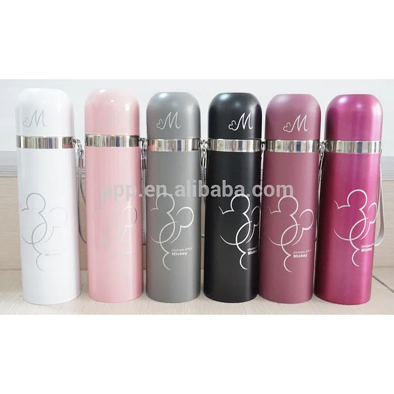 Classic Mickey Mouse double wall stainless steel portable bullet vacuum flask
