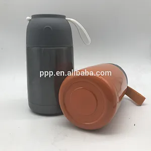 Double wall stainless steel easy-carring portable vacuum food jar food container with handle