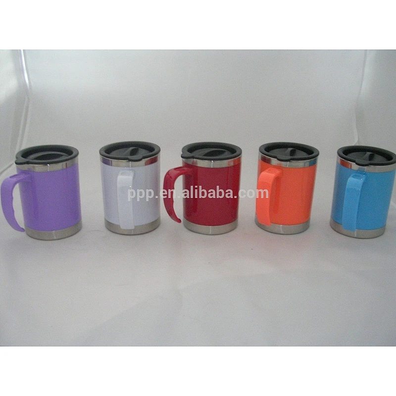 400ml eco-friendly FDA plastic colorful stainless steel coffee mug travel cup tumbler