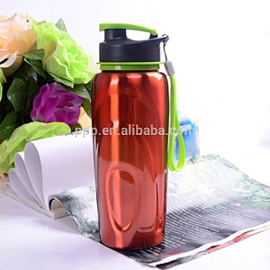 single wall stainless steel sports water bottle with large capacity and fixed handle/flip top lid