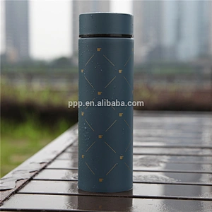 500ml double wall stainless steel vacuum insulated water tumbler with straight body and antislip on bottom/office-use