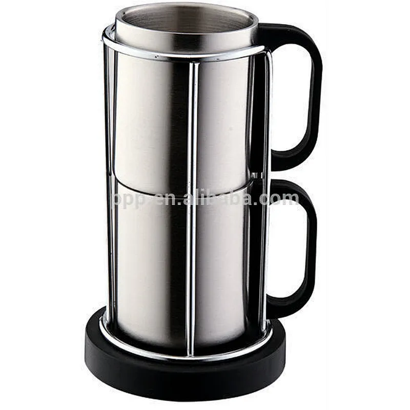 double-wall stainless steel mug set
