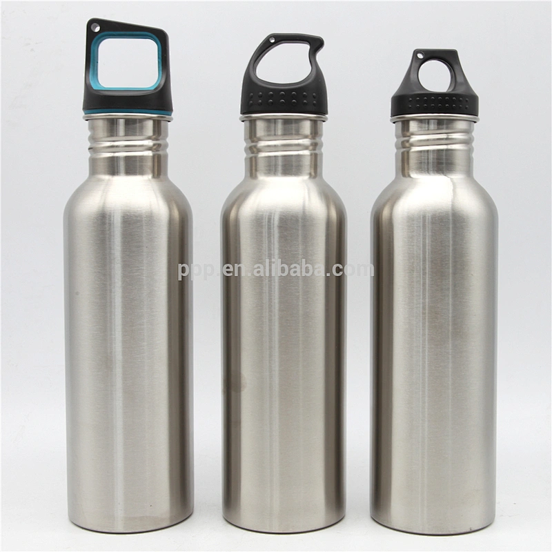 750ml USA hot sale single wall high quality stainless steel logo customized sports water bottle/multiplied lid choice/wide mouth