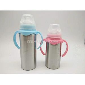280ml/350ml double wall stainless steel 100% leakproof kid's feeding bottle with fixed handle and scale