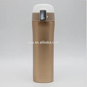 Double wall stainless steel vacuum water bottle with press lid