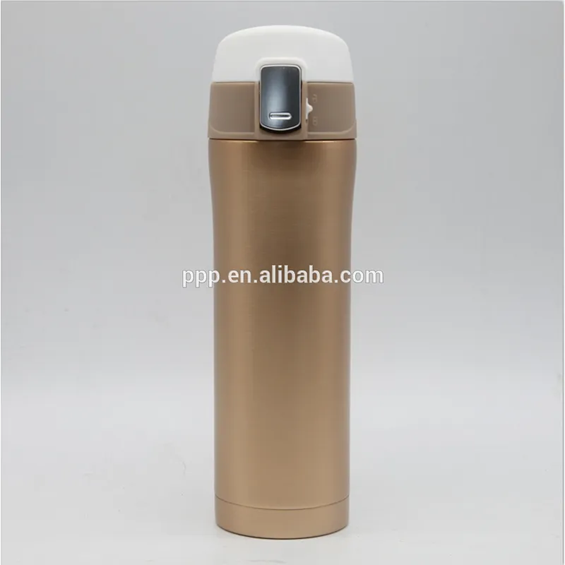 Double wall stainless steel vacuum water bottle with press lid