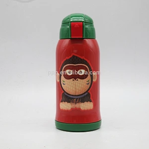 600ml double wall stainless steel logo customized kid's tumbler with wrist straw/push type switch/kid's bottle with cloth bag