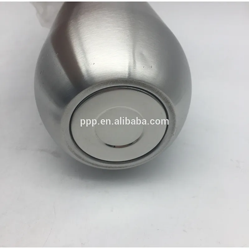 9oz new style double wall stainless steel metal clarity drop tumbler egg shaped cup with lid