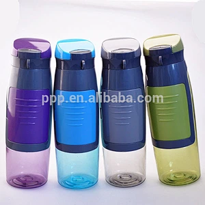 food grade BPA free factory direct wholesale logo customized single wall plastic bottle with money pocket and fixed handle