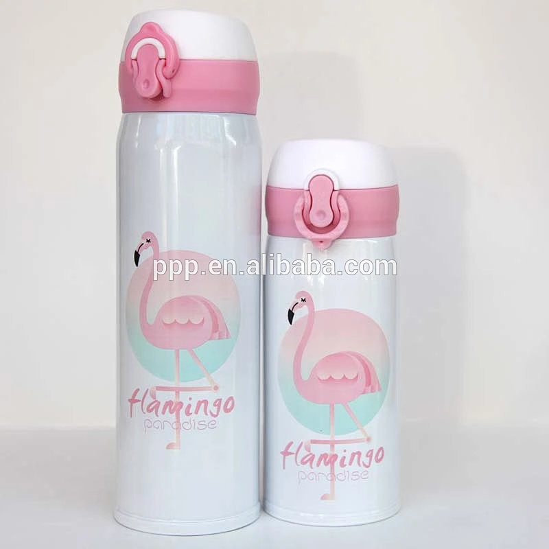 2018 New design double wall stainless steel water bottle with flip top