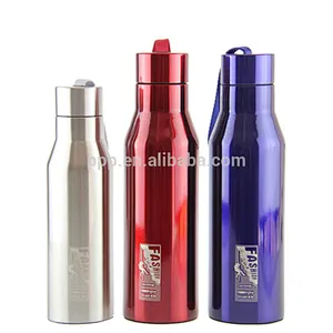 single wall stainless steel portable sports water bottle with string
