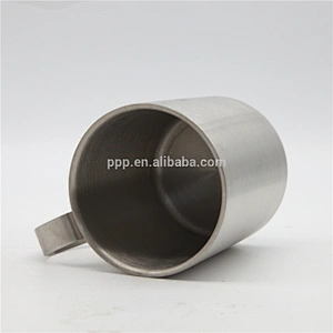 factory wholesale double wall stainless steel logo customized beer mug with fixed compressed handle/coffee mug without lid