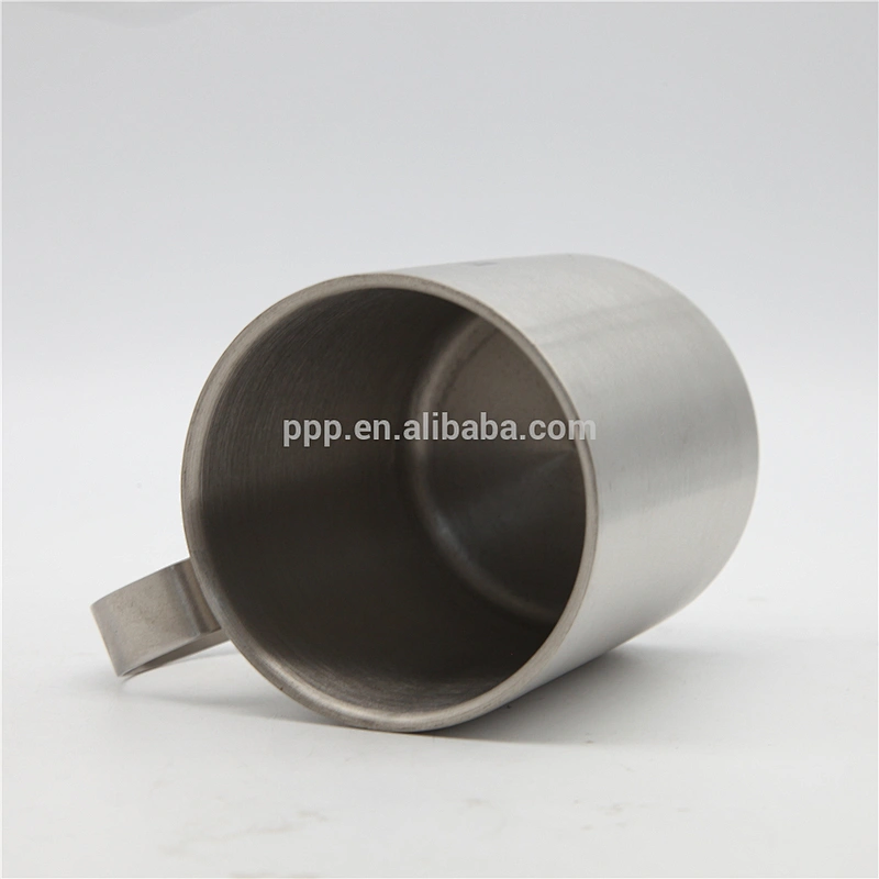factory wholesale double wall stainless steel logo customized beer mug with fixed compressed handle/coffee mug without lid