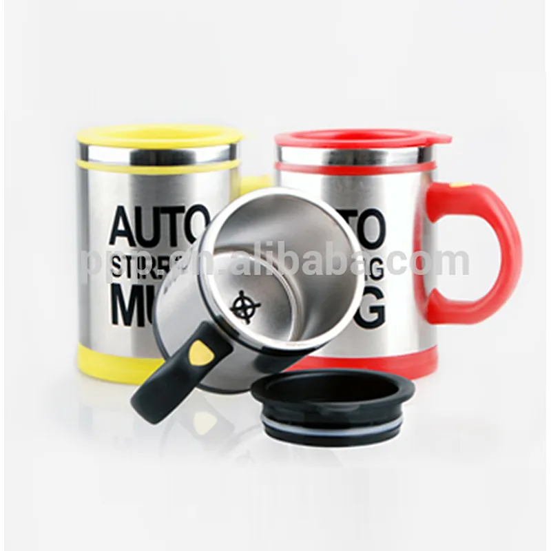Mixing coffee cup with lid, Automatic Electric Stainless Steel Coffee Mixing Cup Self Stirring Mug