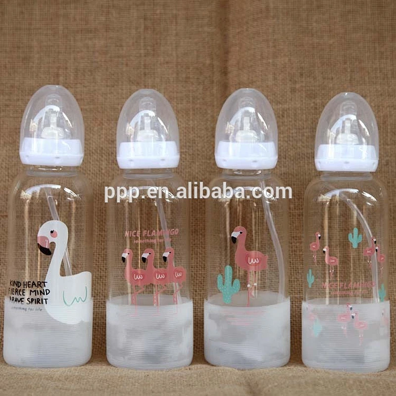 Borosilicate Glass Sport Water Bottle with suction sleeve