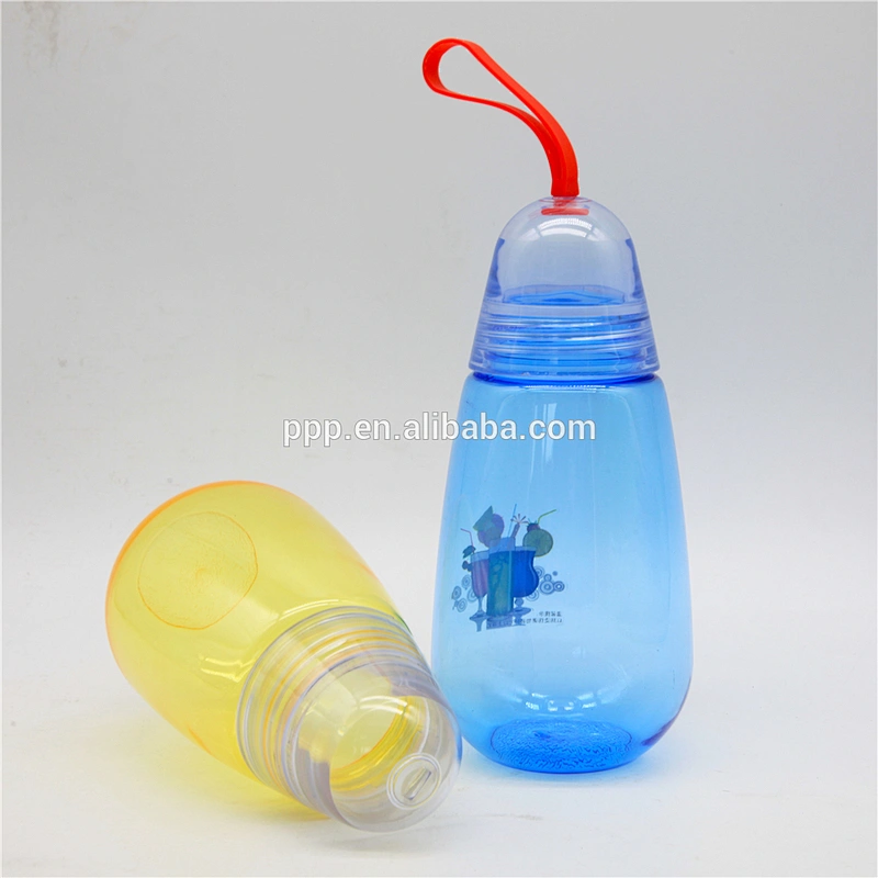 260ml single wall high quality plastic water bottle with handle for kids
