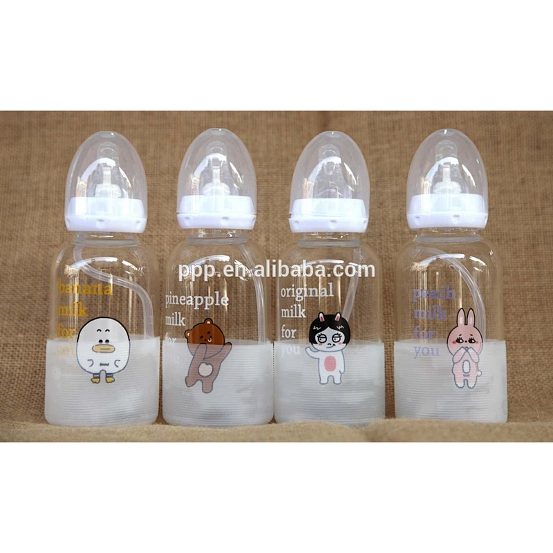 Borosilicate Glass Sport Water Bottle with suction sleeve