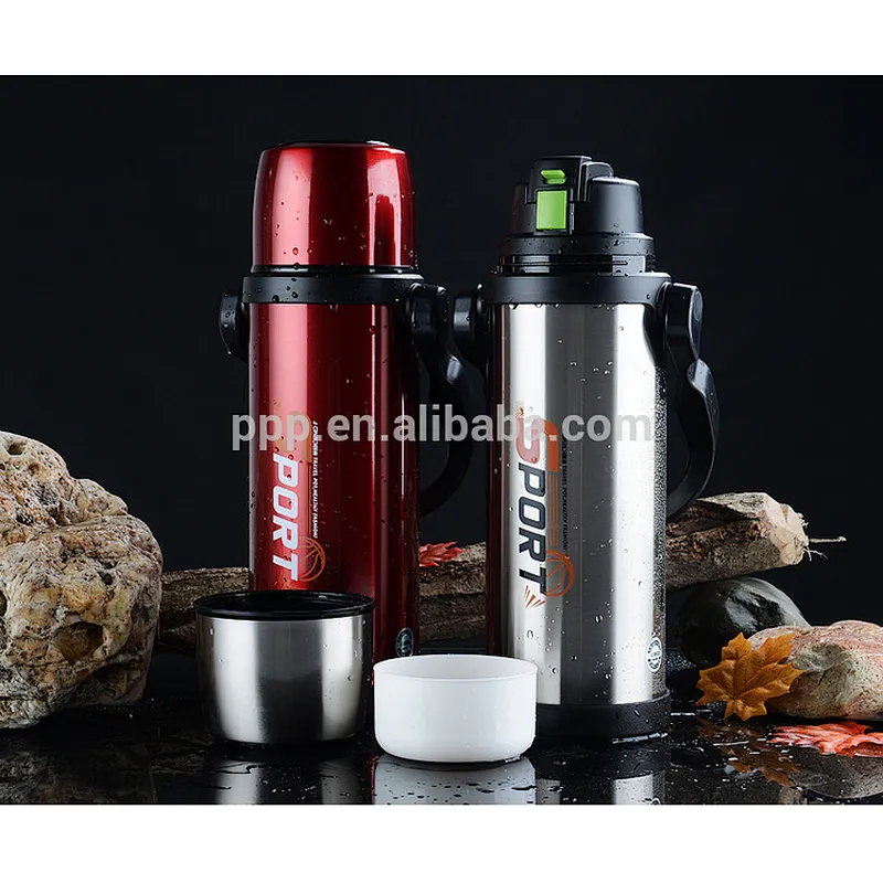 1800 ml leak-proof eco-friendly outdoor activity hiking use stainless steel thermos insulated travel bottle portable with strap