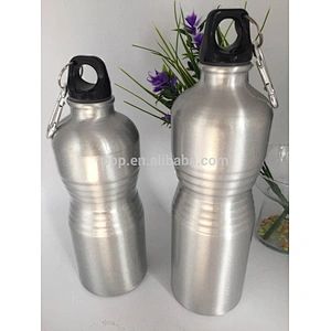 Small-bore aluminum sports water bottle