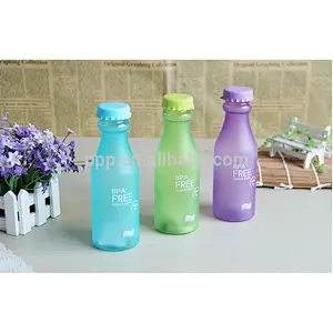 450ml food grade BPA free factory direct wholesale logo customized cola shape single wall plastic water bottle