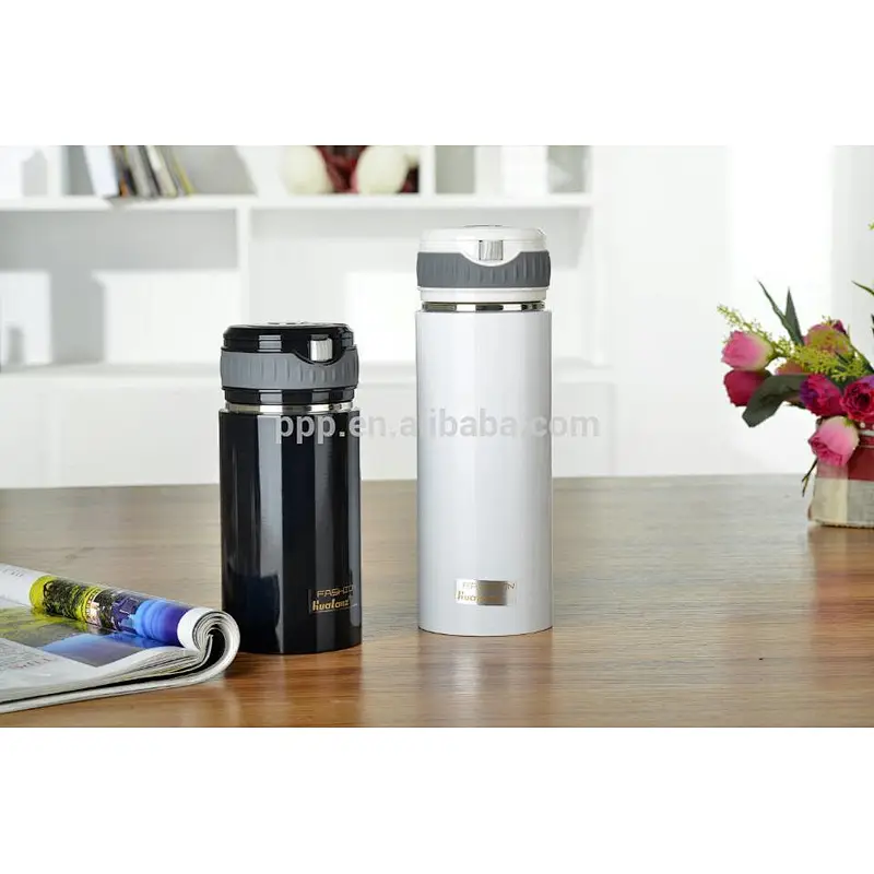 double wall high-quality stianlss steel logo customized vacuum flask with retractable wrist strap/leisure business cup