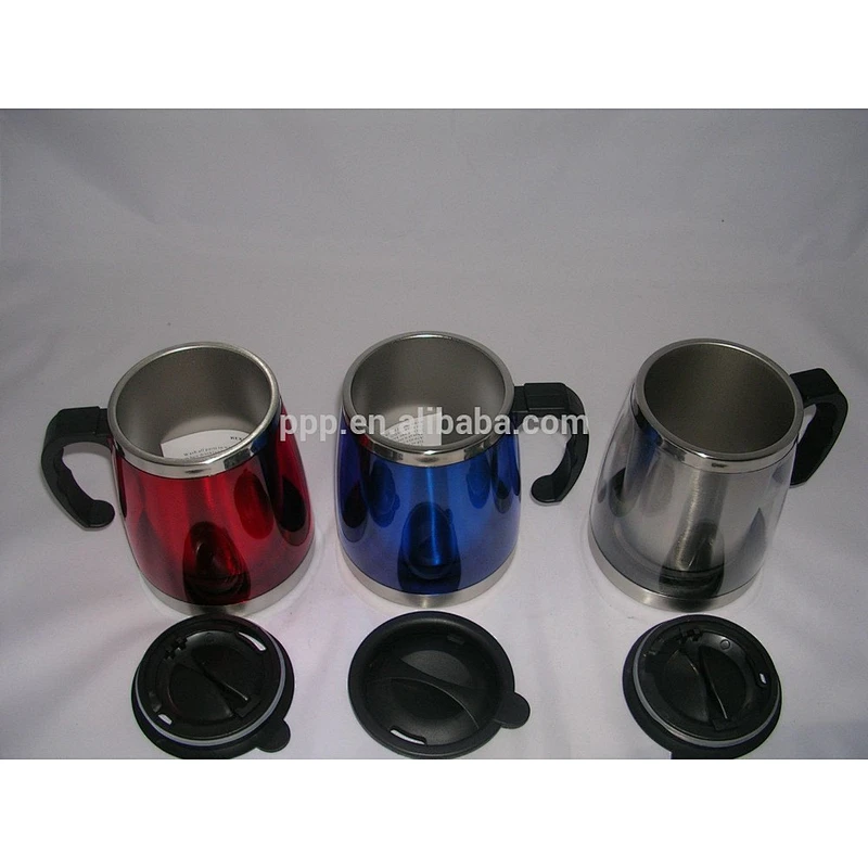 450ml eco-friendly FDA LFGB plastic colorful stainless steel coffee mug travel cup tumbler