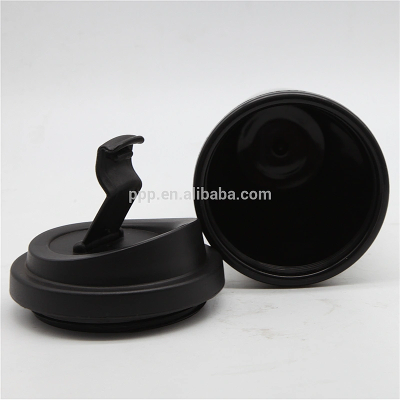 factory wholesale 450ml inner plastic outer stainless steel auto mug with wide mouth/travel mug with flip top lid