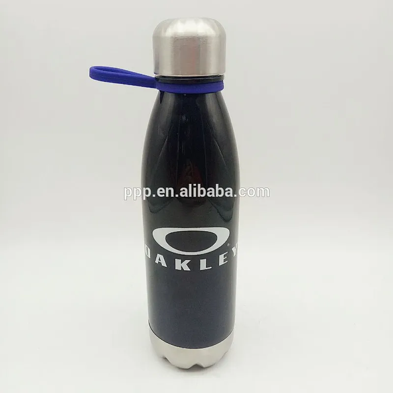 Single wall plastic cola shape sports water bottle with silicone handle for outdoor drinks