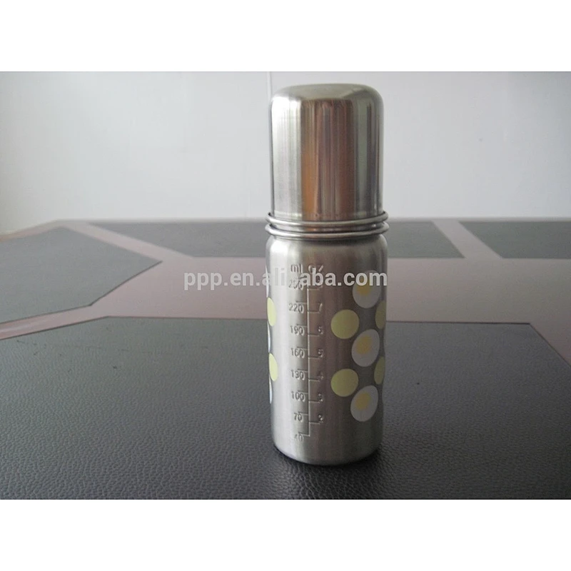 10oz wholesale Leak-proof eco-friendly FDA LFGB stainless steel children flask baby feeding bottle