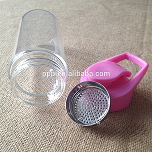 Wholesale 400ml high borosilicate single wall glass water / tea bottle with silicone cover