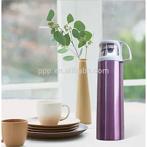 500ml\750ml\1000ml double wall stainless steel vacuum flask with handle in plastic cover