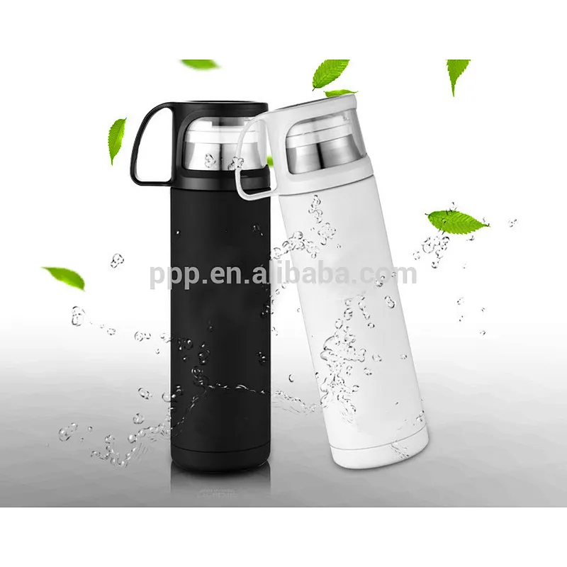 500ml\750ml\1000ml double wall stainless steel vacuum flask with handle in plastic cover