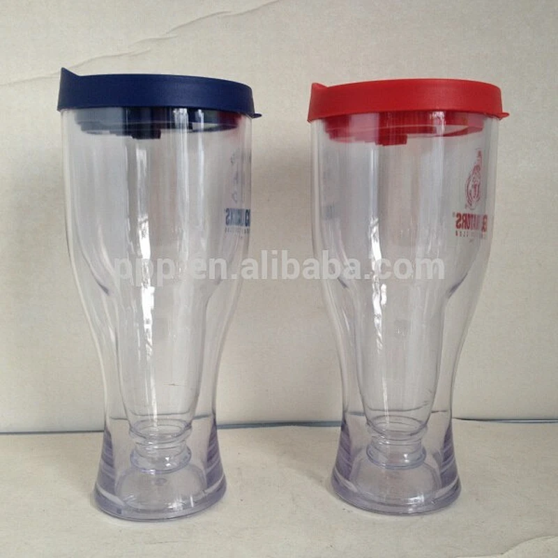 New arrival plastic beer cup/vacuum beer mug with lid/easy grip water wine tumbler