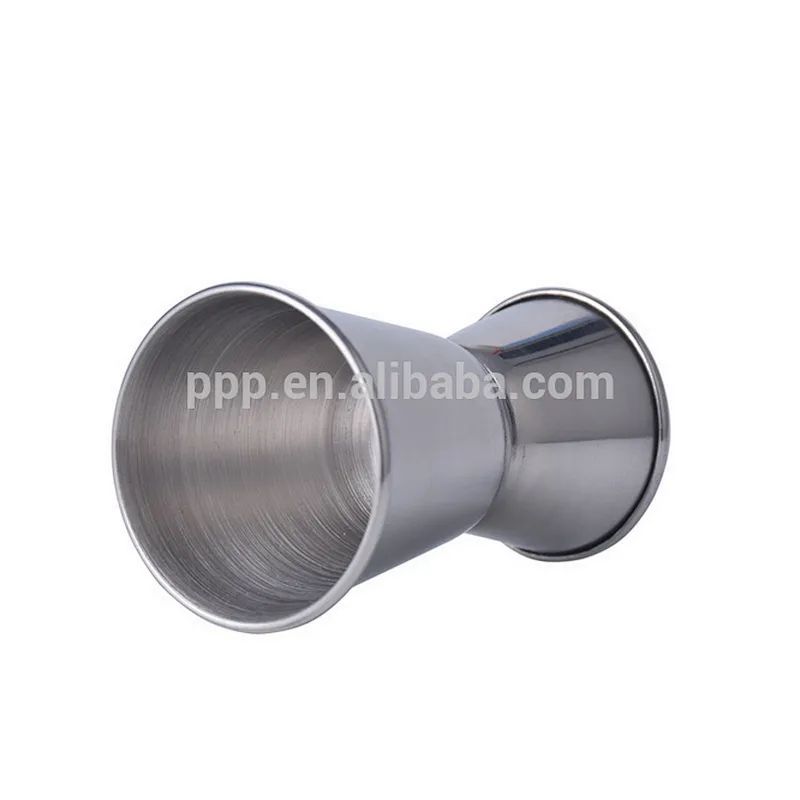 15&30ml single wall stainless steel logo customized double jigger/Spirit Cocktail Measuring Glass Cup Shot Jigger
